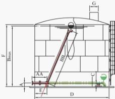 Floating oil unloading arm in oil storage tank